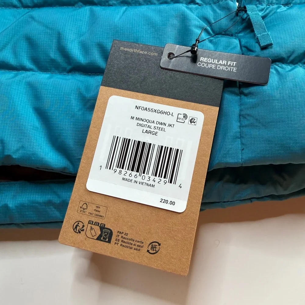 THE NORTH FACE Minoqua Down Jacket Digital Steel Blue Men's Large NEW